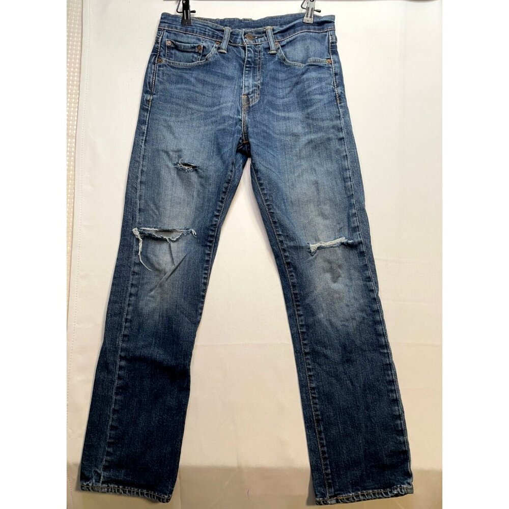 Levi's jeans mens 29 x 30 505 straight distressed blue